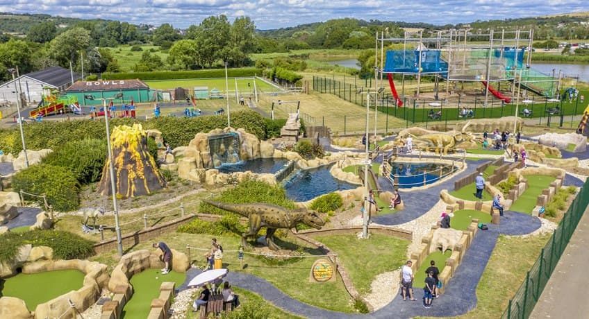 Dino Islands dinosaur adventure golf at Sandham Gardens, Sandown